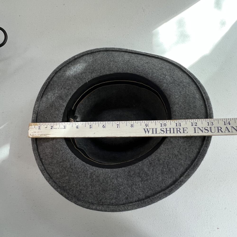 Frye Fedora Hat Women's S/M Gray Felted 100% Wool With Leather Band - Picture 11 of 14